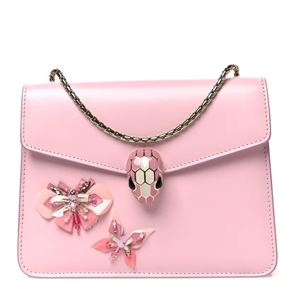 Bulgari Nappa Crystal Butterfly Embellished Serpenti Forever Crossbody Pink 1 of 10