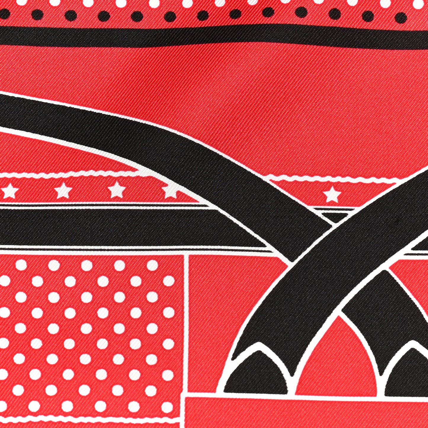 Silk Grand Manege Cut Bandana Love Scarf 65 Rouge Rose Black