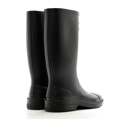 Chanel Caoutchouk CC High Boots 39 Black 4 of 9