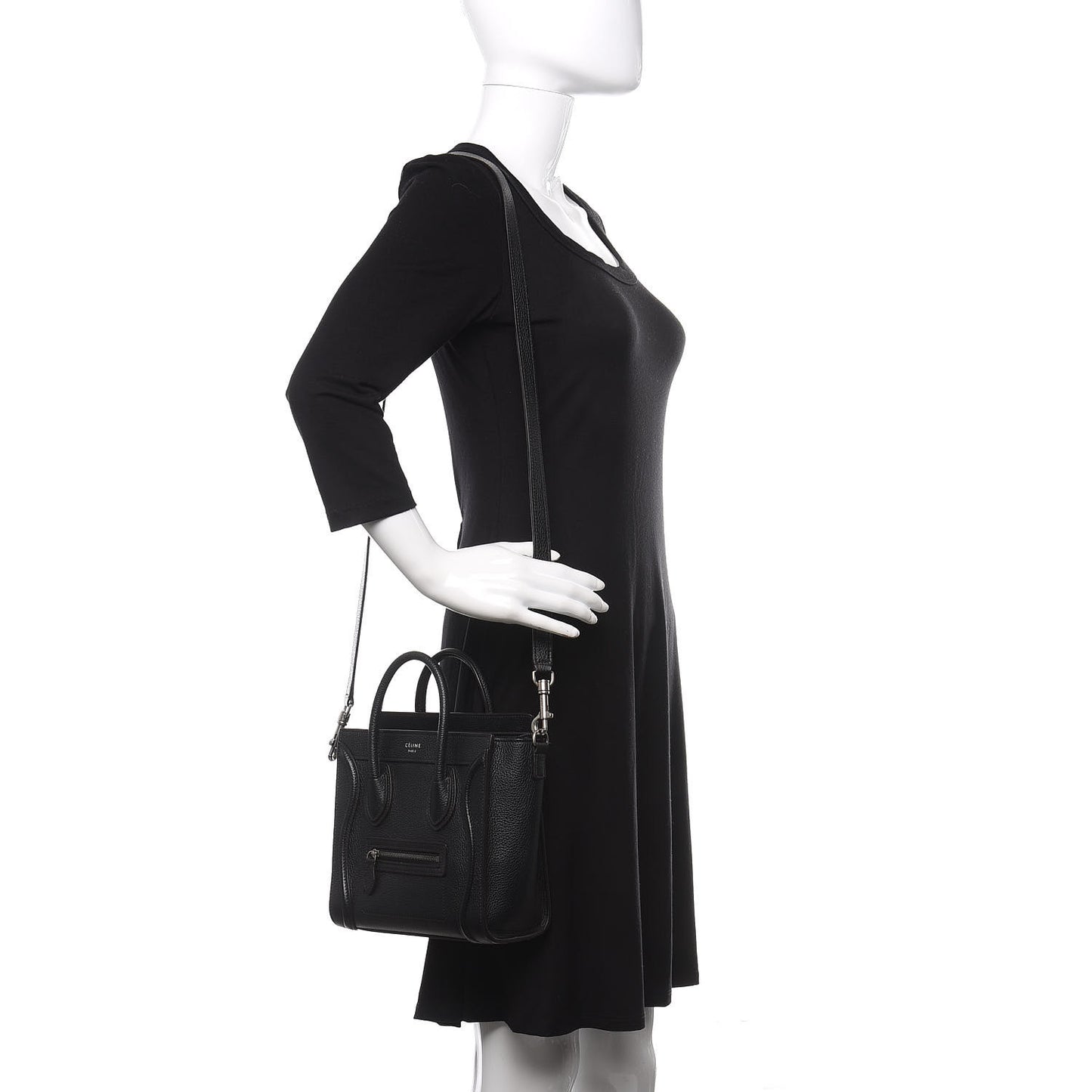 Drummed Calfskin Nano Luggage Black