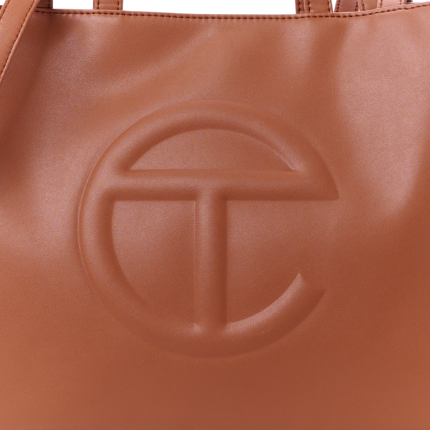 Vegan Leather Medium Shopping Bag Tan