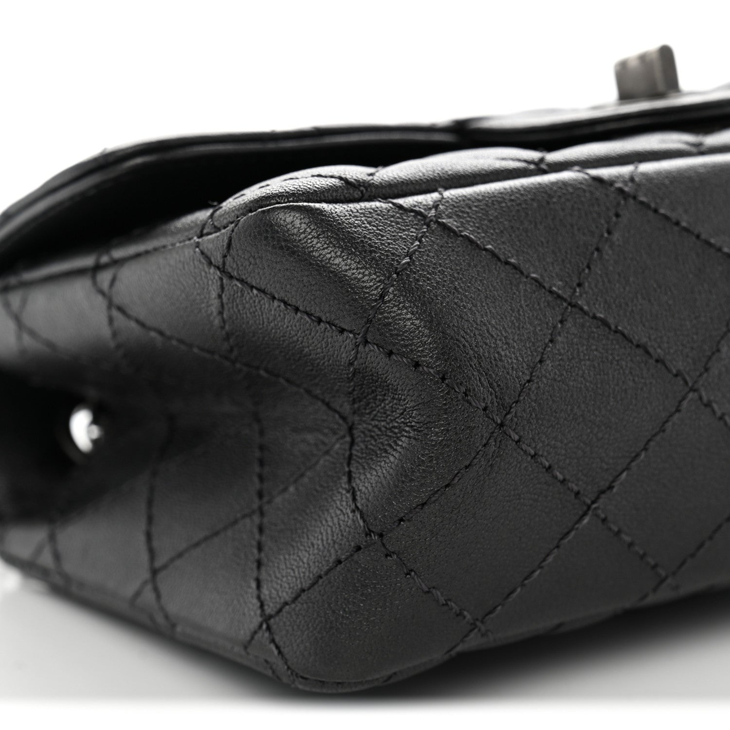 Chanel Metallic Sheepskin Quilted 2.55 Reissue Mini Flap Dark Grey 9 of 11
