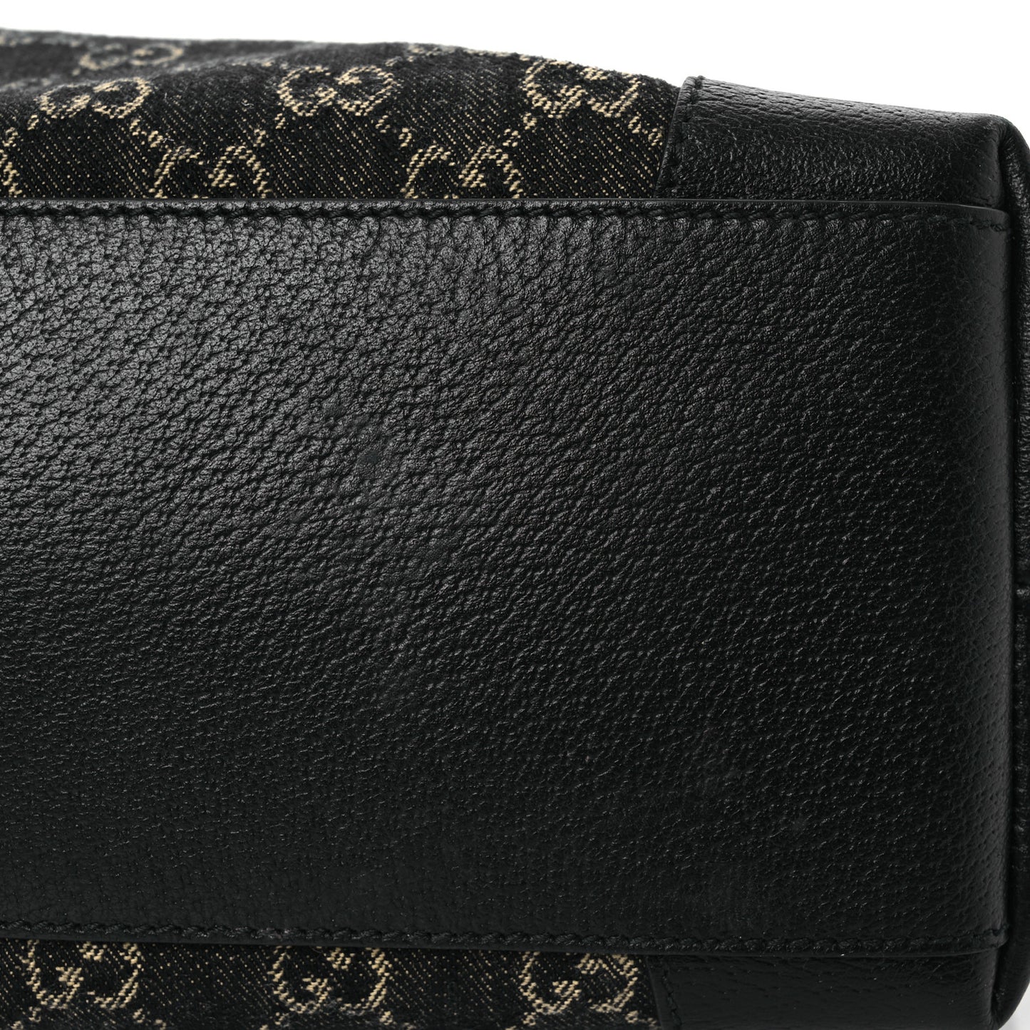 Jacquard Black Denim GG Monogram Medium Ophidia Shopping Tote Black Ivory