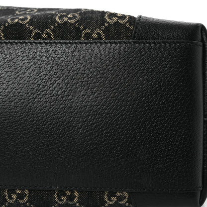 Gucci Jacquard Black Denim GG Monogram Medium Ophidia Shopping Tote Black Ivory 17 of 18