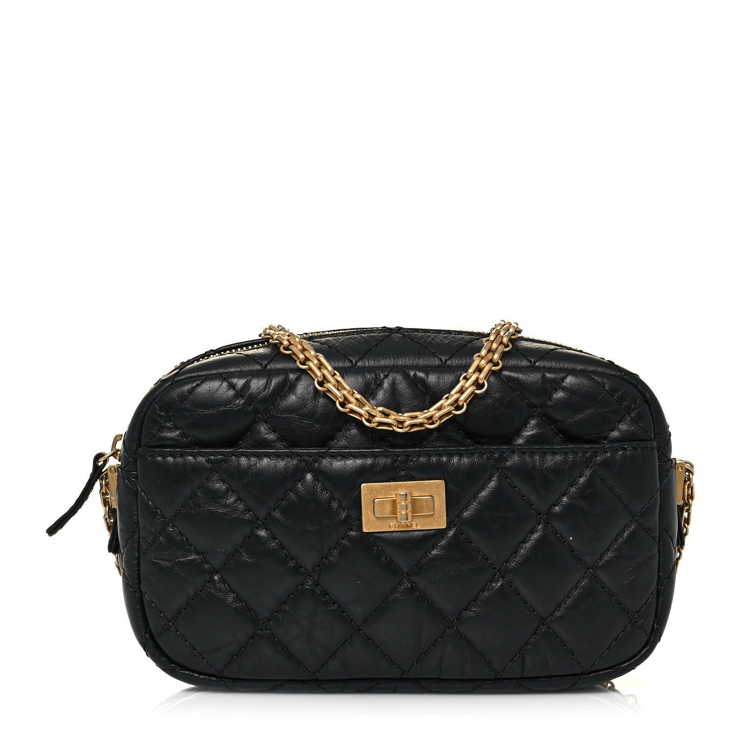 Chanel Aged Calfskin Quilted Mini Reissue Camera Case Black 1 of 12