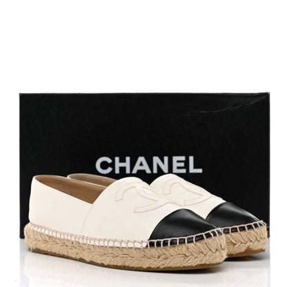 Chanel Lambskin CC Espadrilles 36 White Black 11 of 11