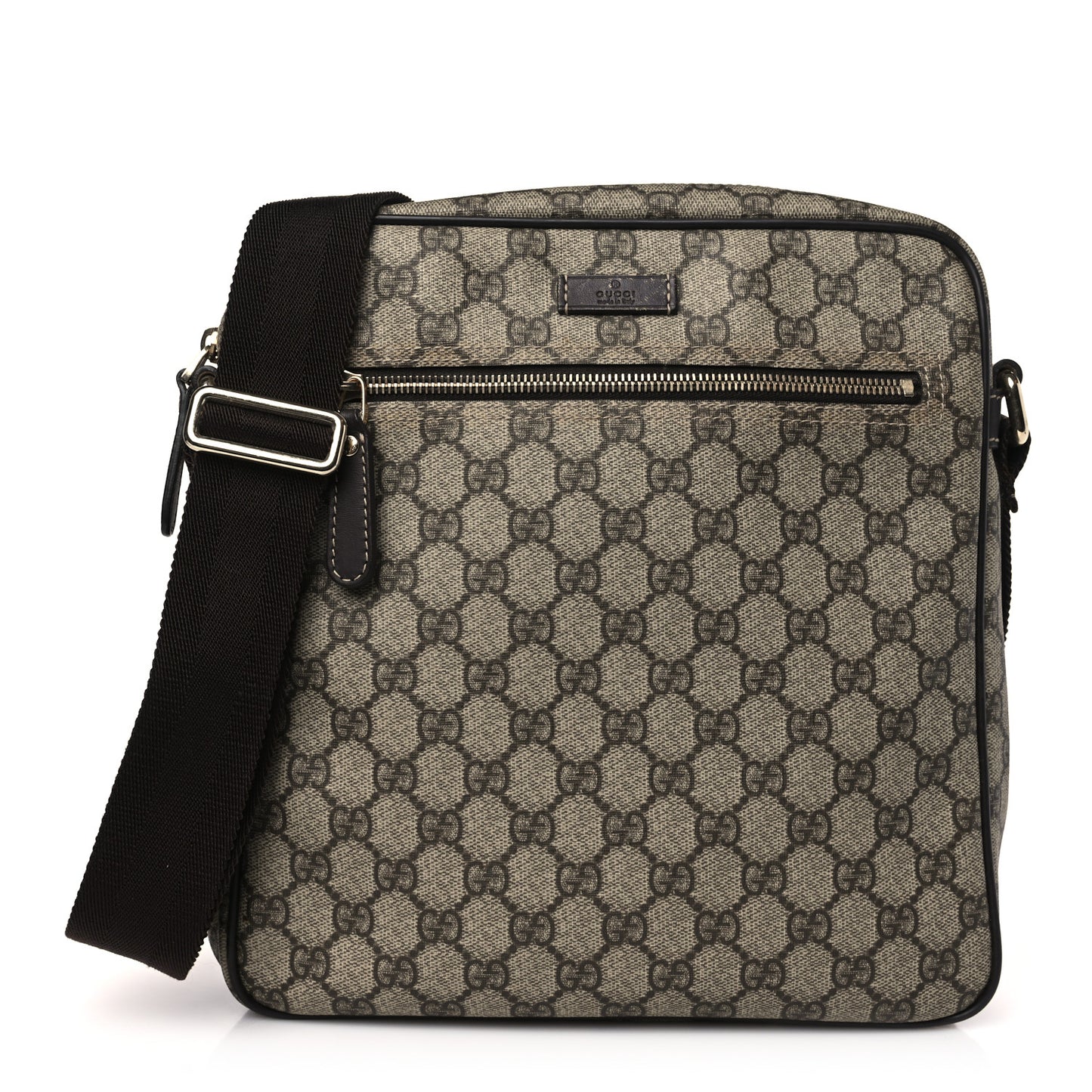 GG Plus Monogram Selleria Calfskin Medium Messenger Bag Beige Ebony Cocoa Dark Chocolate