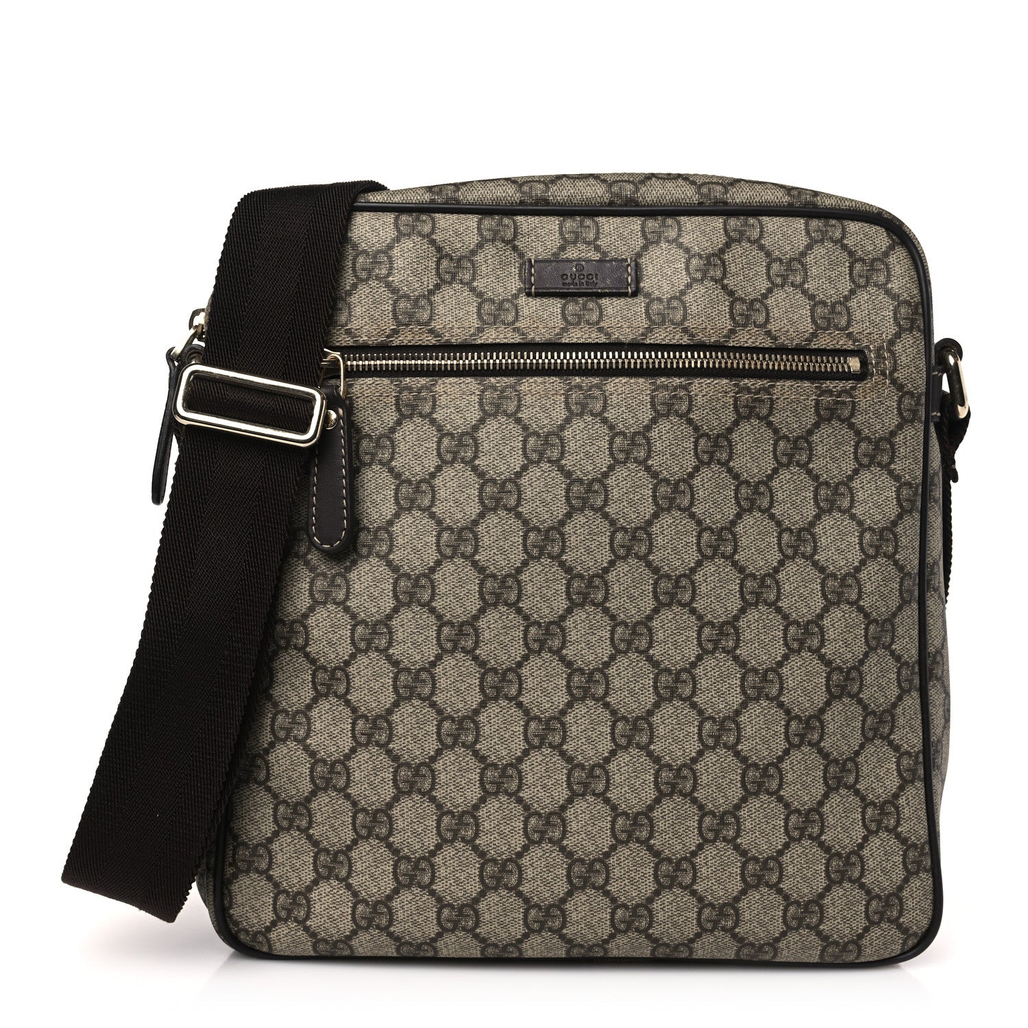 Gucci GG Plus Monogram Selleria Calfskin Medium Messenger Bag Beige Ebony Cocoa Dark Chocolate 1 of 11