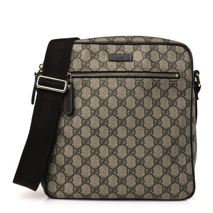 Gucci GG Plus Monogram Selleria Calfskin Medium Messenger Bag Beige Ebony Cocoa Dark Chocolate 1 of 11
