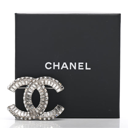 Chanel Baguette Crystal CC Brooch Silver 5 of 5