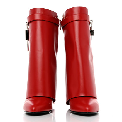 Givenchy Calfskin Shark Lock Ankle Boots 41 Red 2 of 9