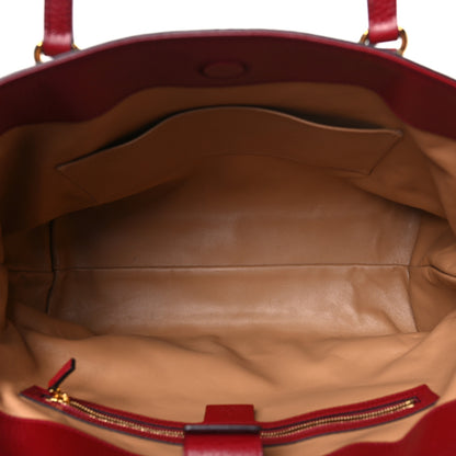 Gucci Straw Jacquard Dollar Calfskin GG Monogram Medium Ophidia Shopping Tote Natural New Cherry Red 5 of 13
