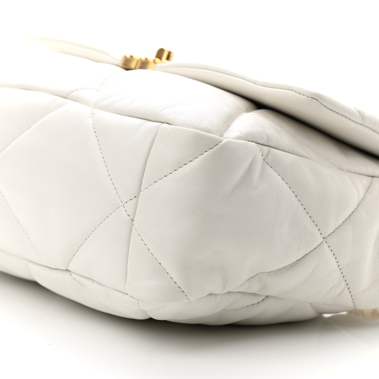 Chanel Goatskin Quilted Large Chanel 19 Flap White 10 of 10