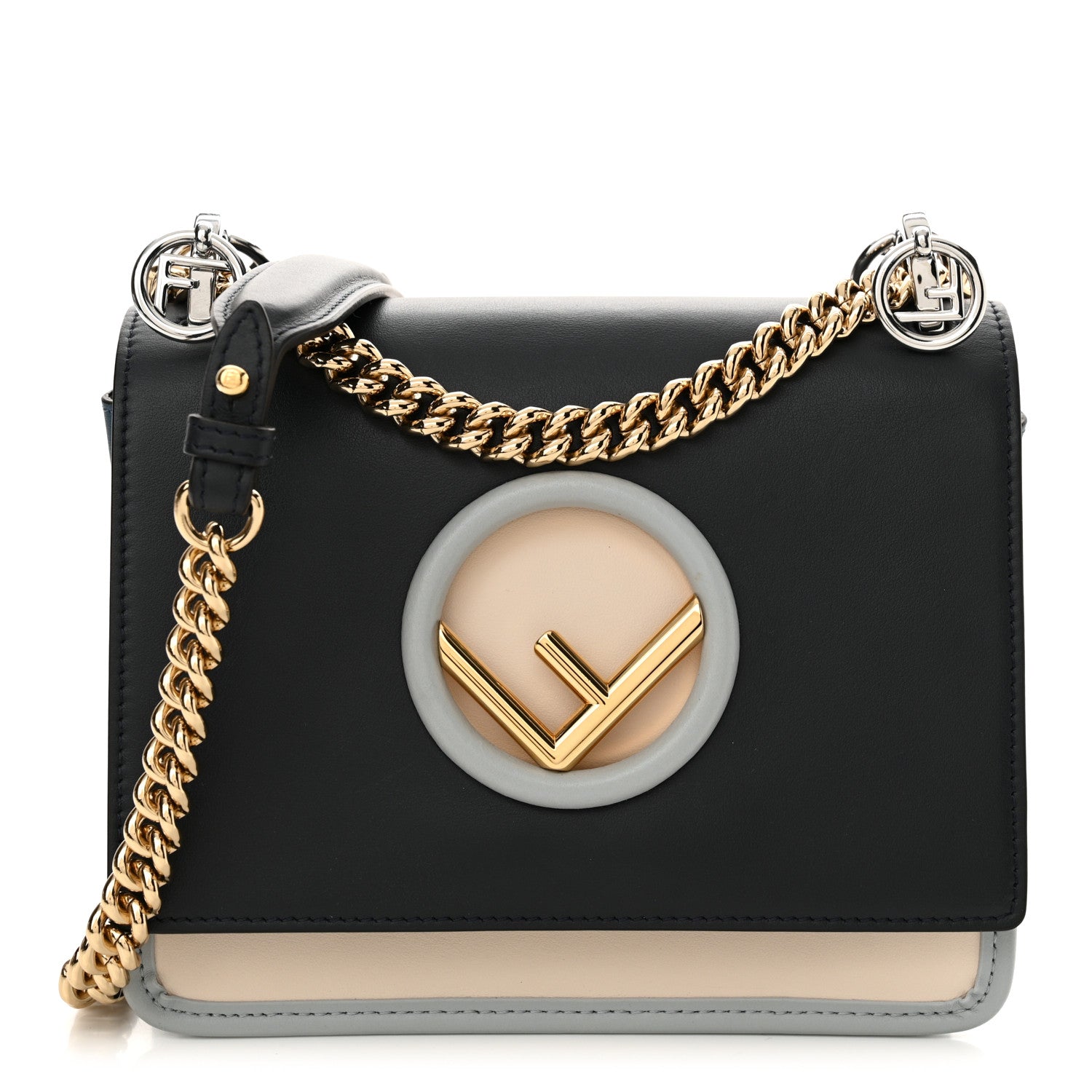 Fendi Vitello Century Opaco F is Fendi Small Kan I Shoulder Bag Blue Beige 1 of 12
