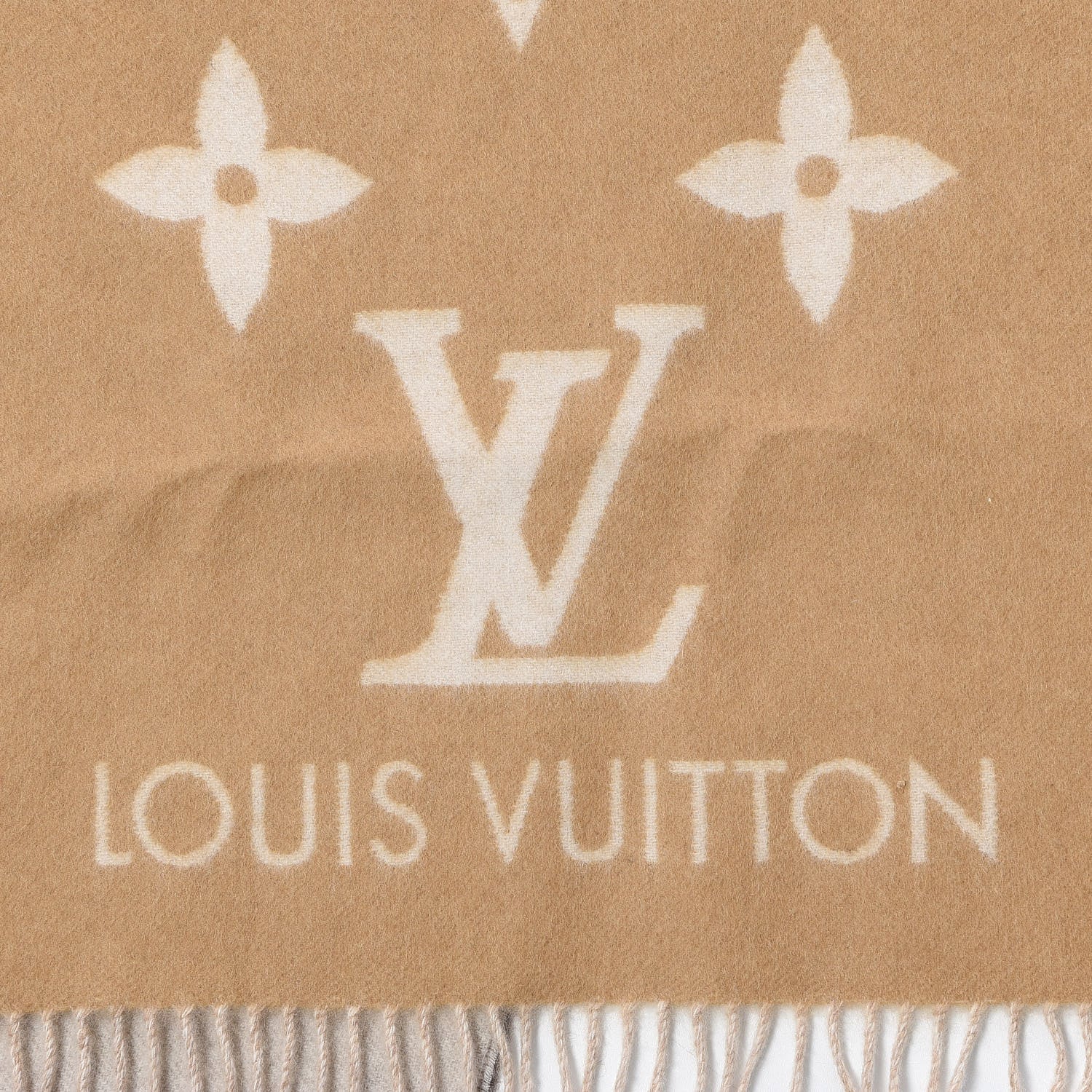 Louis Vuitton Cashmere Monogram Gradient Reykjavik Scarf Beige 5 of 5