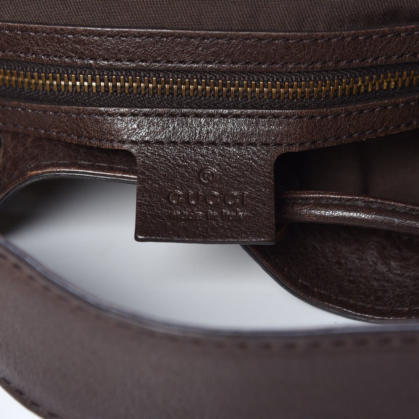 Monogram Medium Interlocking Icon Shoulder Bag Dark Brown