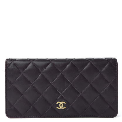 Chanel Lambskin Quilted Yen Wallet Purple 1 of 7