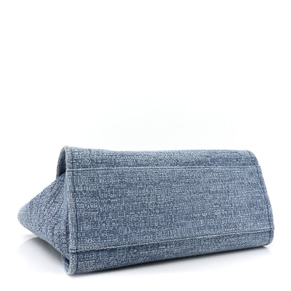 Chanel Woven Straw Raffia Medium Deauville Tote Blue 4 of 9