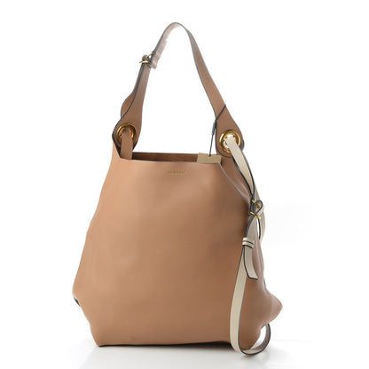 Burberry Calfskin Medium Grommet Hobo Light Camel Black 4 of 11