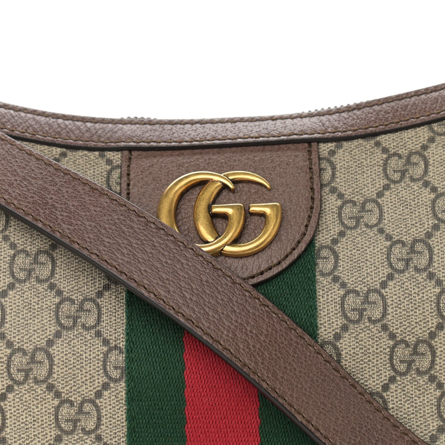 Gucci GG Supreme Monogram Web Small Ophidia Half Moon Hobo Brown 8 of 10