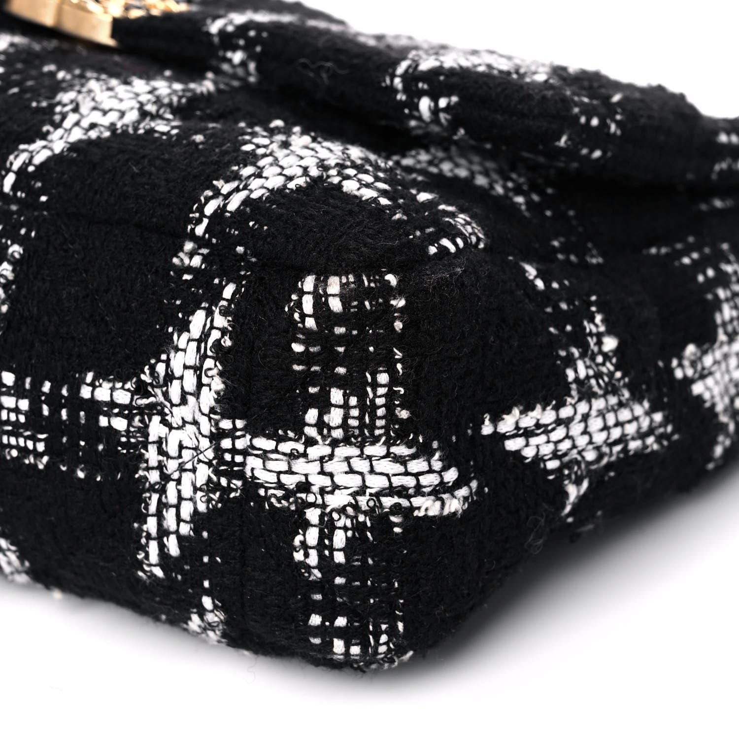 Chanel Tweed Quilted Medium Chanel 19 Flap Black White 9 of 10