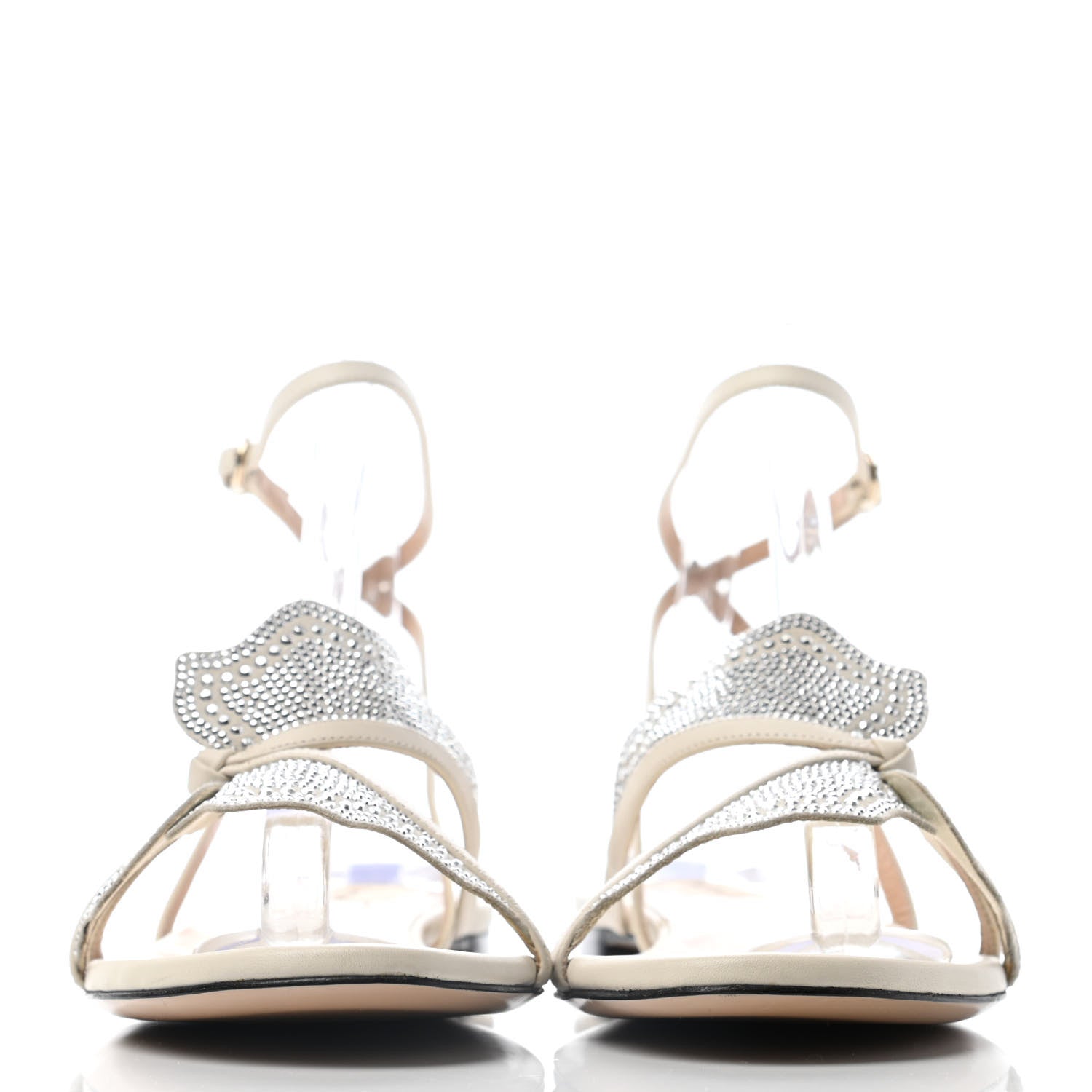 Valentino Garavani Crystal Butterfly Flat Sandals 39 White 2 of 6