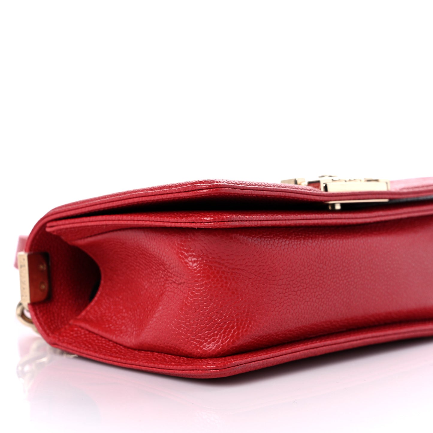 Caviar Quilted Small Boy Flap Red