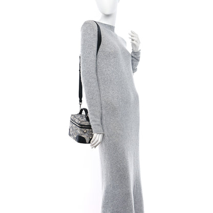 MCM Vintage Jacquard Monogram Rockstar Small Vanity Crossbody Bag Grey 2 of 9