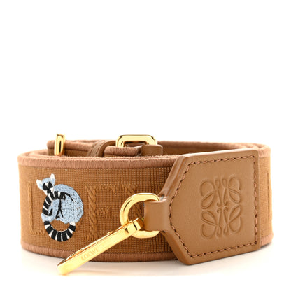 Loewe X SUNA FUJITA Calfskin Lemur Jacquard Anagram Strap Brown 1 of 5