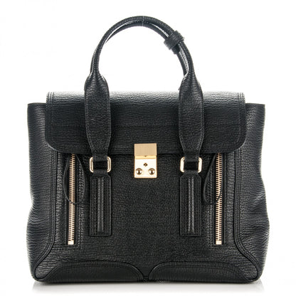 3.1 Phillip Lim 3.1 Textured Calfskin Medium Pashli Satchel Black 1 of 7