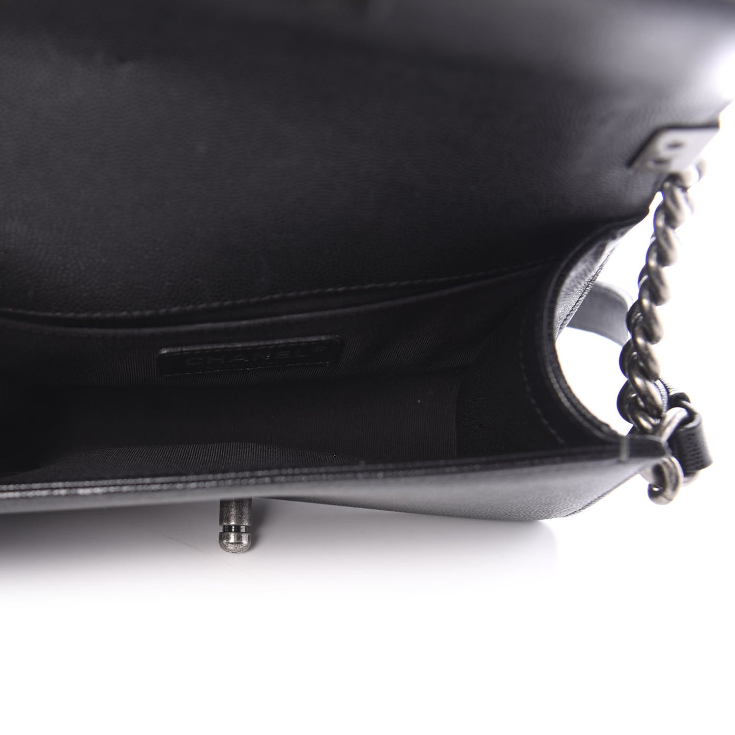 Caviar Quilted Small Boy Flap Black