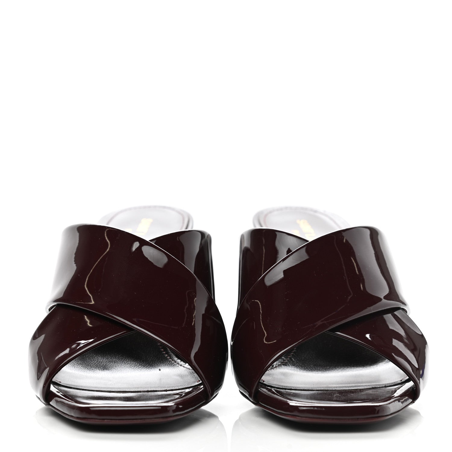 Saint Laurent Patent LouLou 95 Mule Sandals 39 Barolo 2 of 9