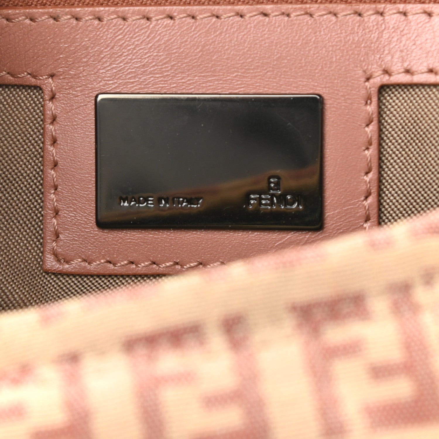 Fendi Zucchino Vitello Hobo Beige Bruciato Bois de Rose 6 of 12