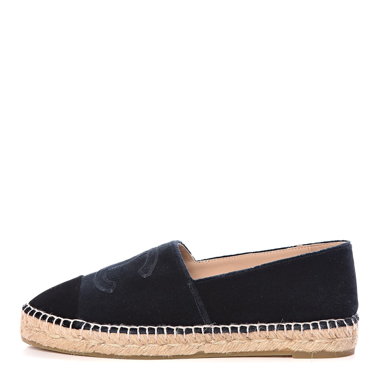 Velvet Logo Espadrilles 39 Blue Black
