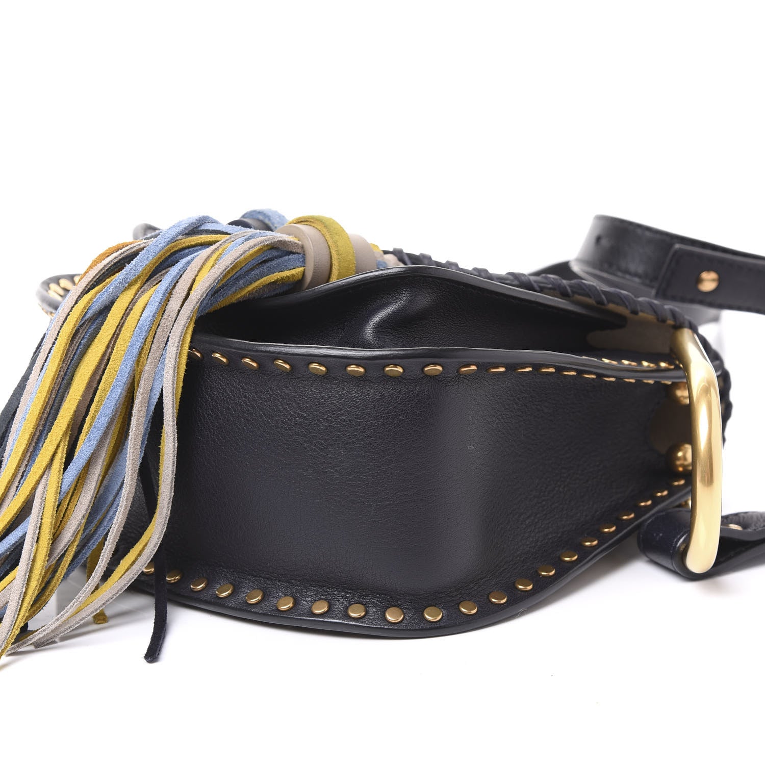 Chloe Calfskin Mini Hudson Tassel Shoulder Bag Full Blue 9 of 10