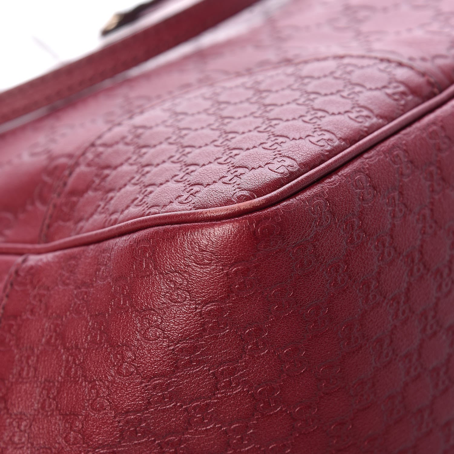Gucci Guccissima Medium Bree Zippered Tote Classic Ruby 9 of 10