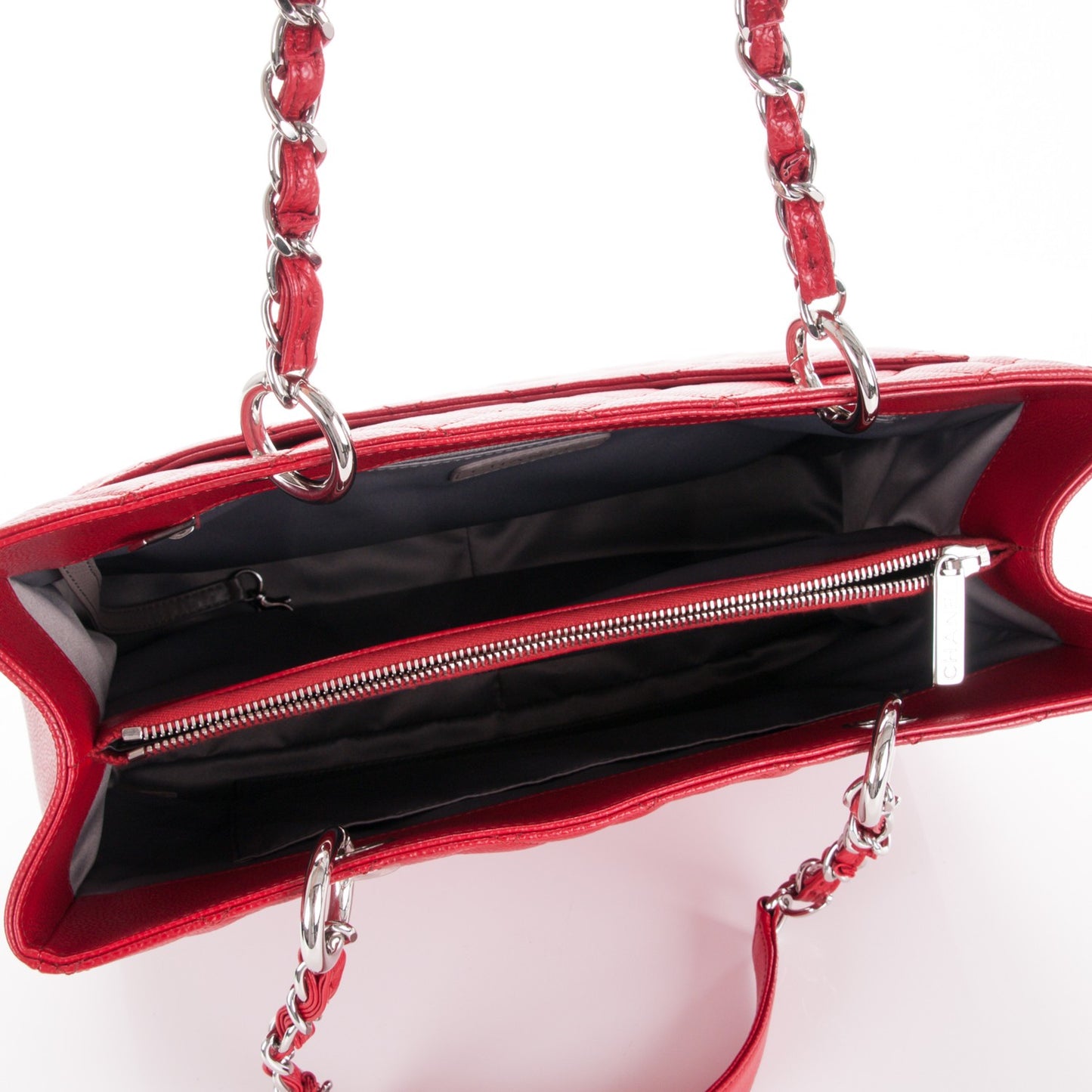 Caviar Quilted Grand Shopping Tote GST Red