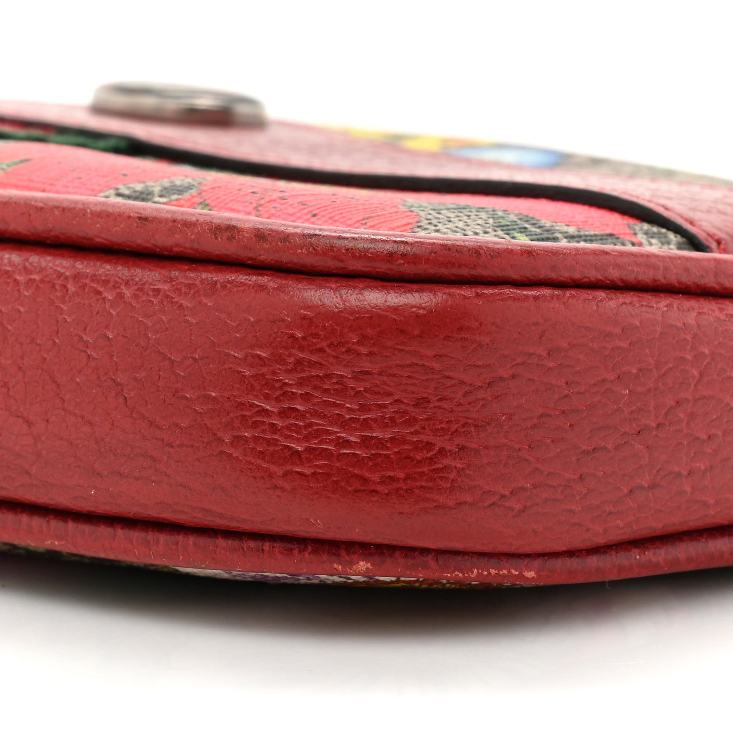 GG Supreme Monogram Flora Web Ophidia Wristlet Bag Red