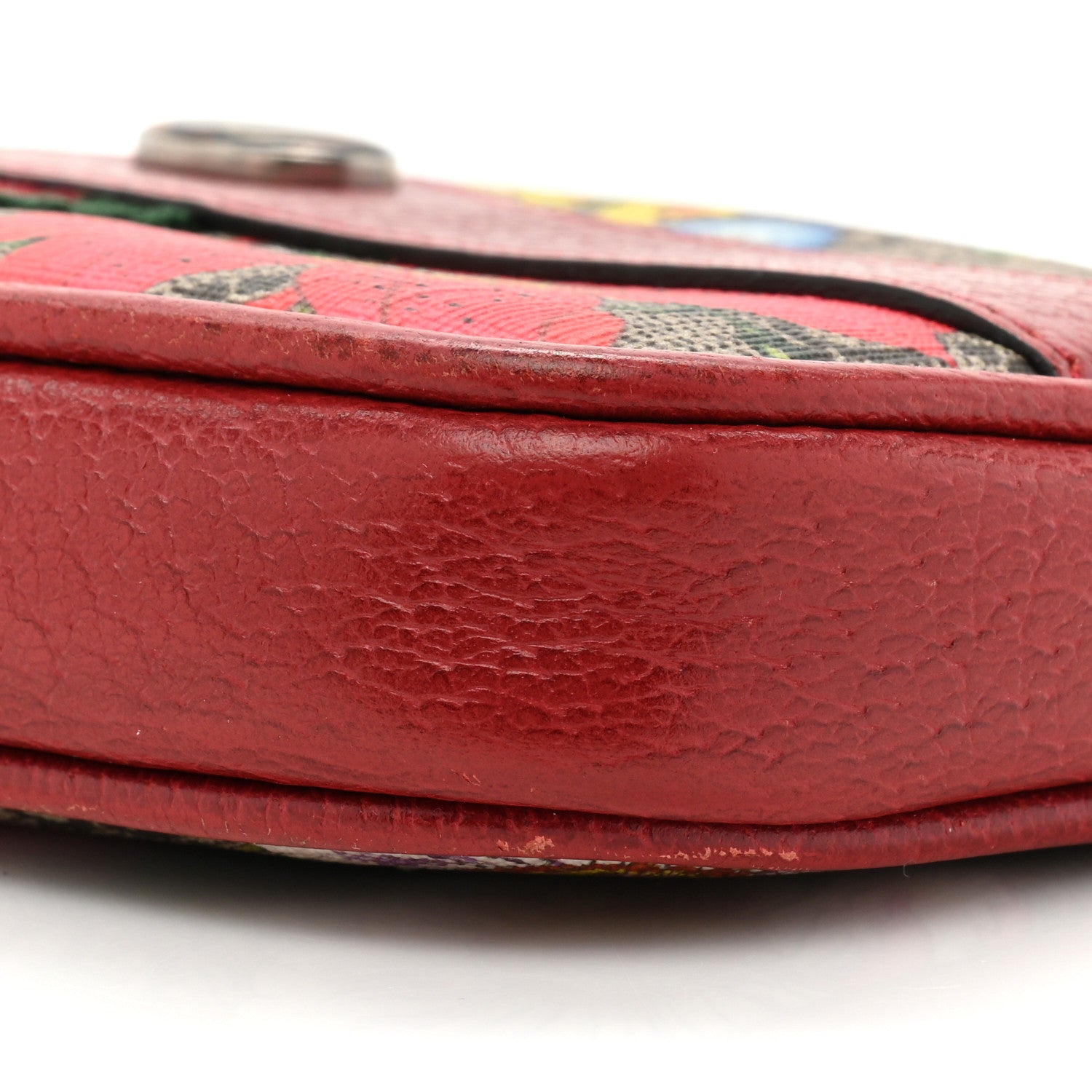 Gucci GG Supreme Monogram Flora Web Ophidia Wristlet Bag Red 8 of 17