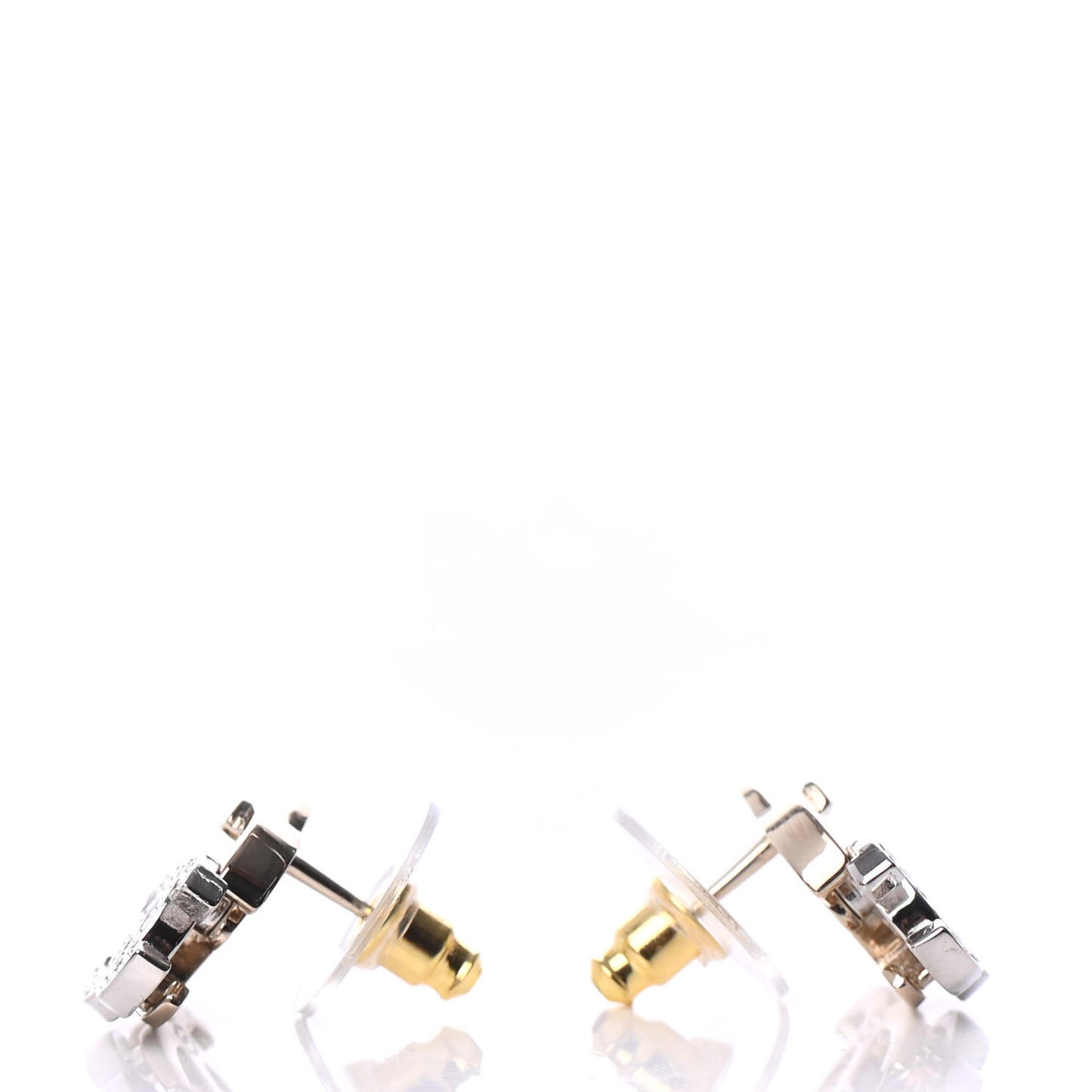 Crystal Double CC Earrings Gold Silver
