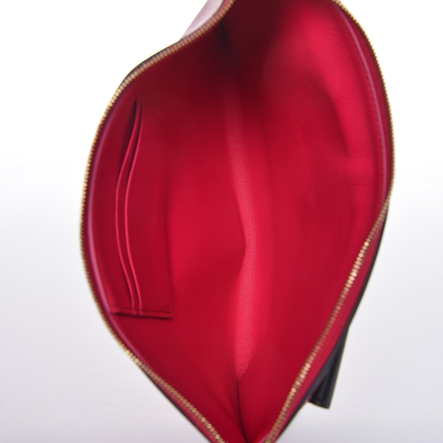 Calfskin Flap Pocket Clutch Fuchsia