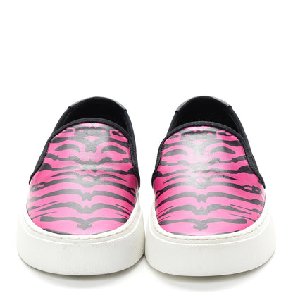 Saint Laurent Nappa Zebra Womens Venice Slip On Sneakers 38 Fuchsia Black 2 of 8