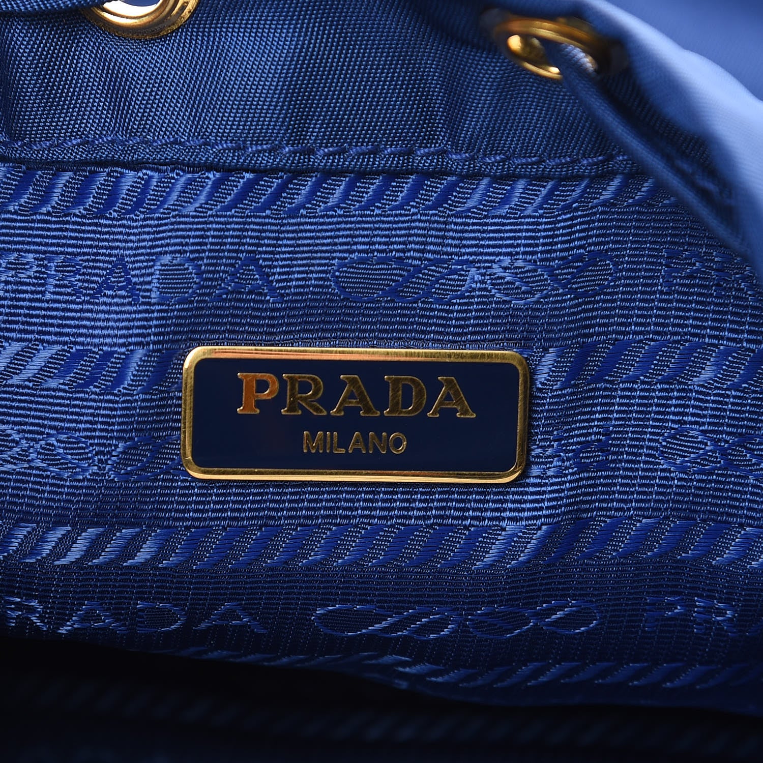 Prada Saffiano Tessuto Nylon Mini Bucket Crossbody Bag Royal 6 of 10