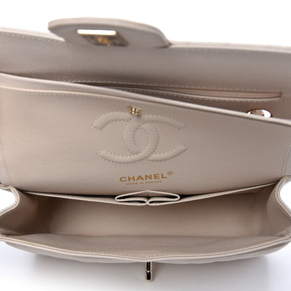 Chanel Caviar Chevron Quilted Small Double Flap Beige 5 of 10