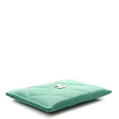 Chanel Lambskin Quilted Card Holder Green 5 of 9