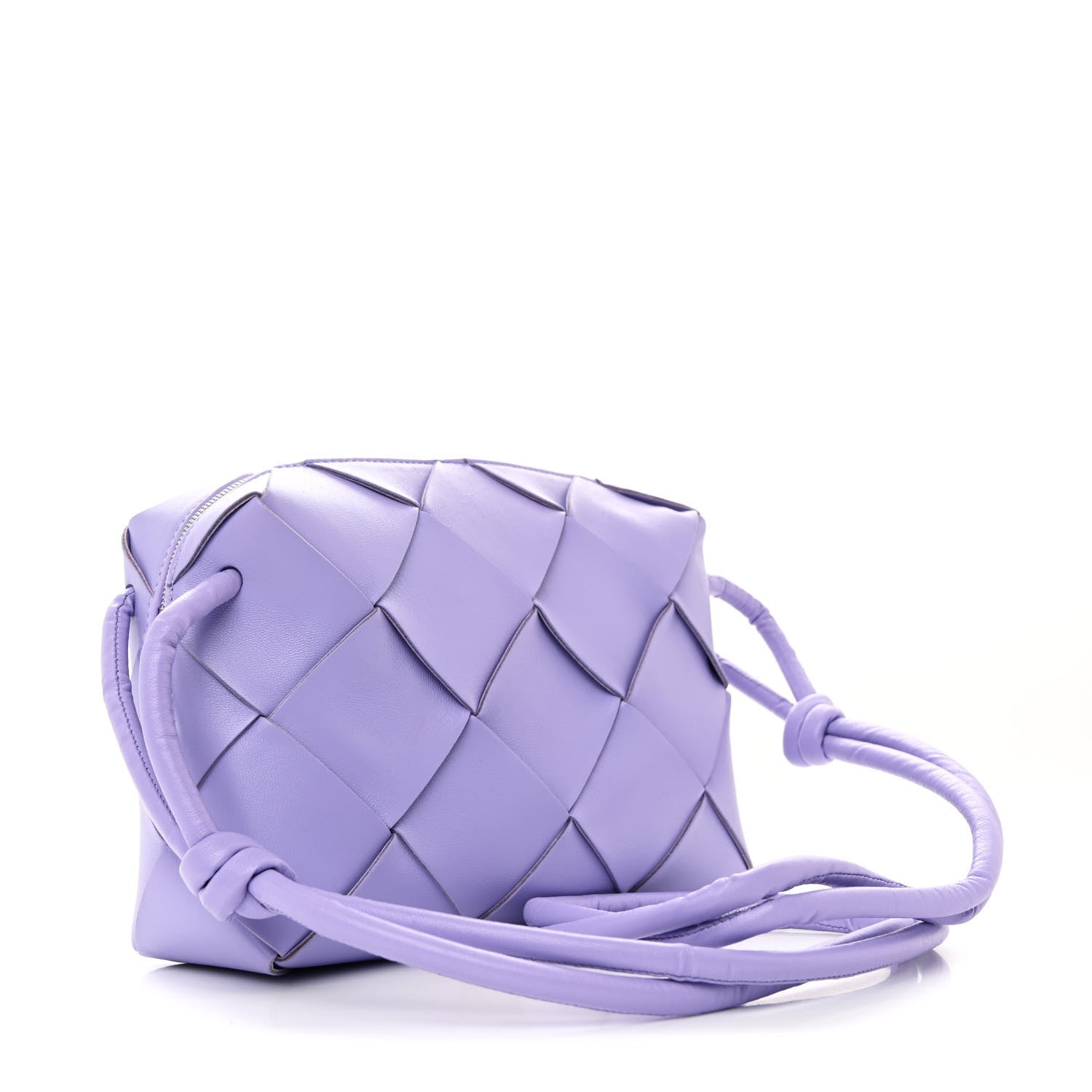 Bottega Veneta Lambskin Maxi Intrecciato Small Cassette Camera Bag Wisteria 3 of 9