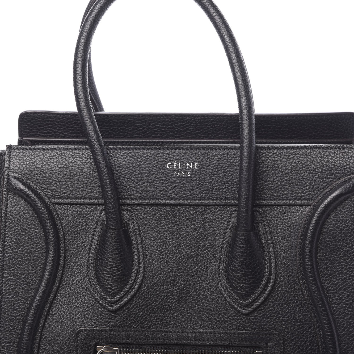 Celine Drummed Calfskin Micro Luggage Black 8 of 12