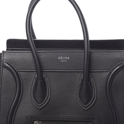 Celine Drummed Calfskin Micro Luggage Black 8 of 12