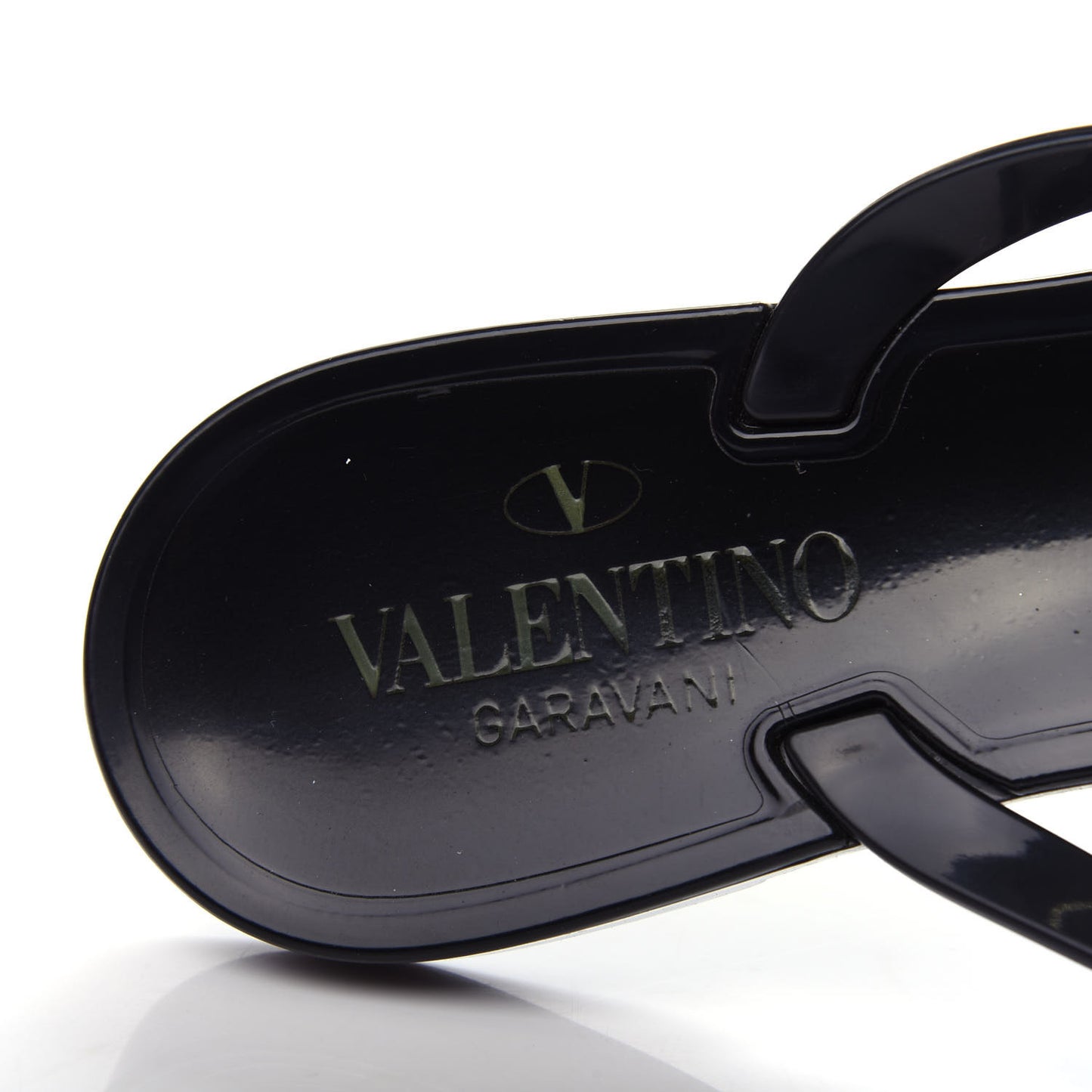 PVC Jelly Rockstud Bow Thong Sandals 39 Black