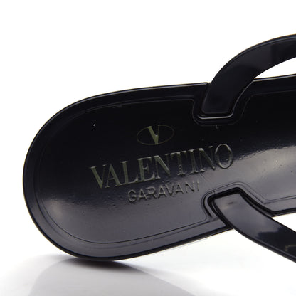 Valentino Garavani PVC Jelly Rockstud Bow Thong Sandals 39 Black 8 of 10